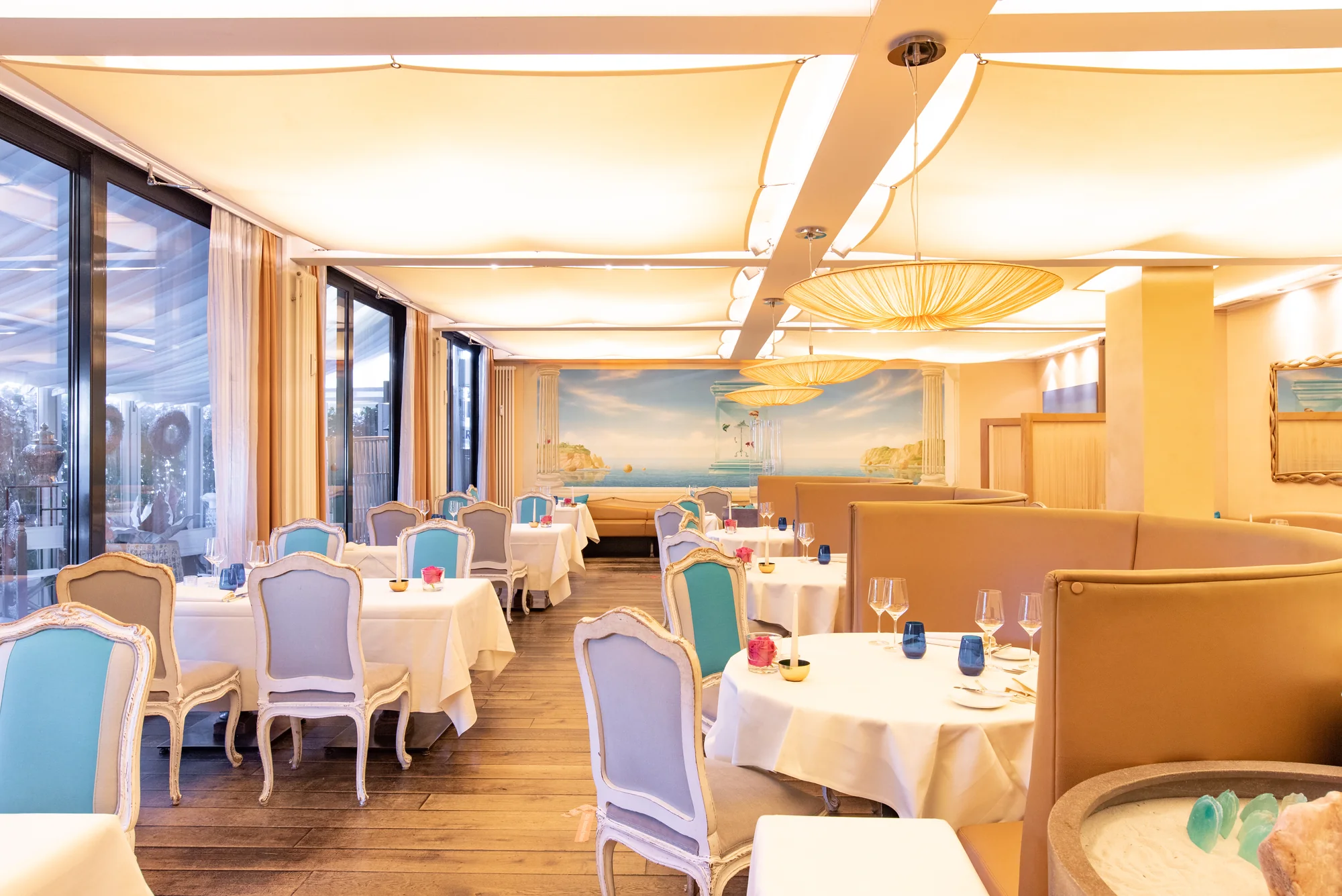 A view across the Acquarello dining room
